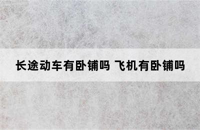 长途动车有卧铺吗 飞机有卧铺吗